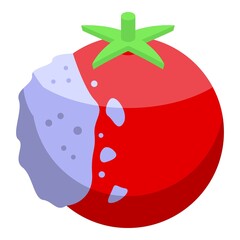 Fungal tomato icon isometric vector. Contaminated food. Safety bacteria