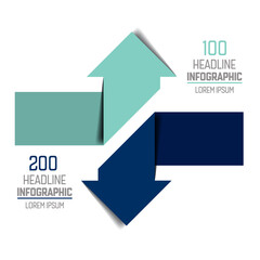 Two arrows in oposite direction  infographic, chart, scheme, diagram.