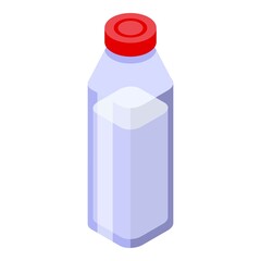 Milk glass bottle icon isometric vector. Ice breakfast. Farm cow