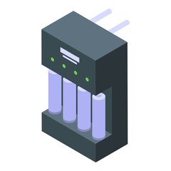 Battery charger icon isometric vector. Power energy. Full electric