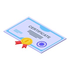 Benchmark certificate icon isometric vector. Indicator performance. Quality result