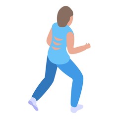 Fototapeta na wymiar Running girl icon isometric vector. Gym workout. Female exercise