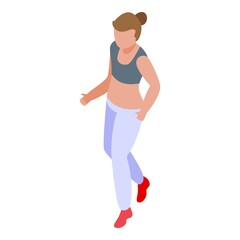 Sport girl icon isometric vector. Fashion gym. Aerobic outfit