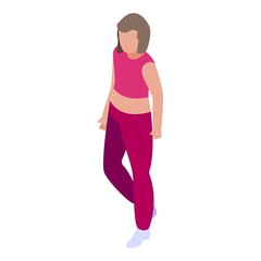 Fototapeta na wymiar Summer female outfit icon isometric vector. Dance gym. Online exercise