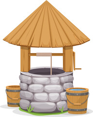 Old water well clipart design illustration