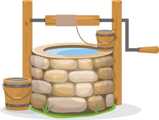Old water well clipart design illustration
