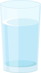 Glass of water with ice cubes clipart