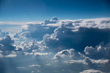 Fototapeta premium Cloud wall shooted from airplane window