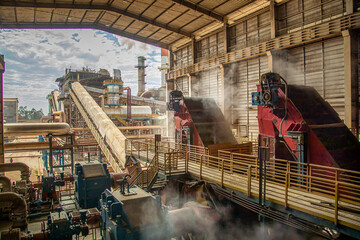 mill processing sugar cane industry - obrazy, fototapety, plakaty