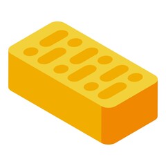 Small brick icon isometric vector. Pile building. House construction