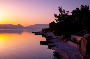 Obraz premium Sunrise above the adriatic sea