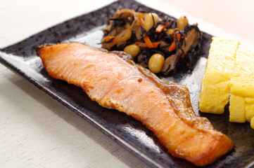美味しそうな鮭 ご飯のおかず