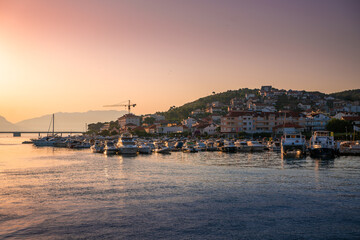 Fototapeta premium early morning view of Trogir historical city in Croatia