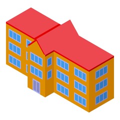 University building icon isometric vector. Finance department. Municipal support