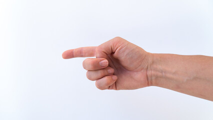 right hand isolated index finger points there