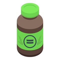 Spirulina syrup icon isometric vector. Alga plant. Food drink