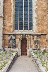 Fototapeta na wymiar Door and window of the Martini church in Braunschweig, Germany
