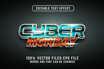 Naklejka na ściany i meble Cyber Monday Vector Text Effect Editable