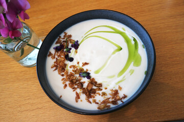 Beautifully served healthy cream soup