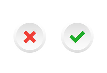 Accept and decline button. Simple design. Vector illustration.