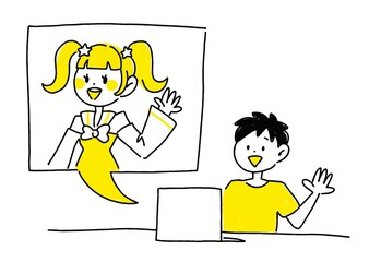 バーチャルユーチューバー　Vチューバー　配信　イラスト	
