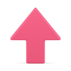 Vertical pink arrow statistic data increase profit growth positive dynamic trend 3d icon vector
