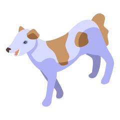 Cute dotted dog icon isometric vector. Spa bath. Wash puppy