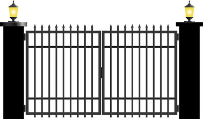Steel gate vector illustration isolated on white