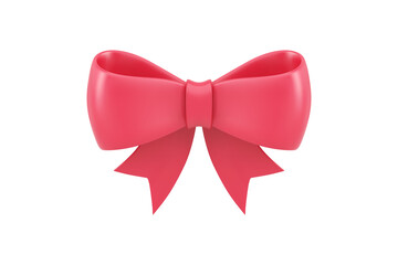 Bright pink festive bow ribbon present design elegant holiday element realistic 3d icon vector © provectors