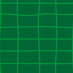 Green crossed lines grid seamless pattern. Hand drawn plaid endless wallpaper. Checkered background.
