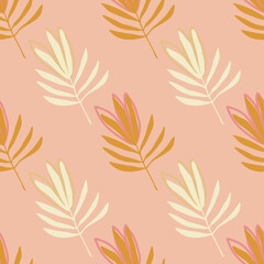 Tropical flowers seamless pattern. Tropical palm leaves wallpaper.