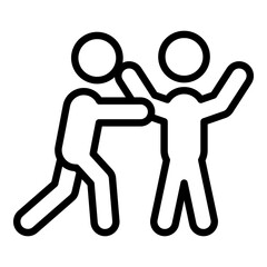 Fototapeta premium Fist attack icon outline vector. Defense fight. Self man