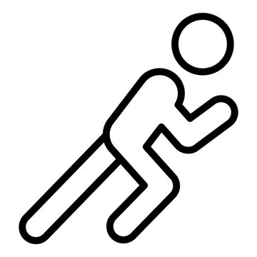 Running self defense icon outline vector. Martial man. Kick fight