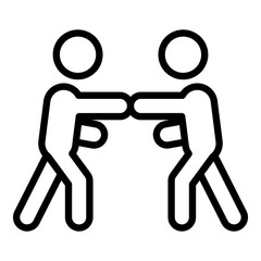 Karate self man icon outline vector. Martial attack. Female defend
