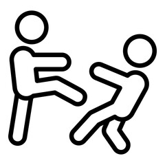 Street knockout icon outline vector. Defense kick. People karate