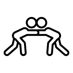 Judo fight icon outline vector. People defence. Martial attack