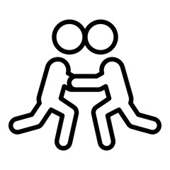 Self defense icon outline vector. People fight. Martial attack