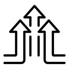 Arrow up icon outline vector. Comfort zone. Success courage