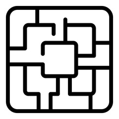 Obraz premium Comfort zone labyrinth icon outline vector. Business work. People fear