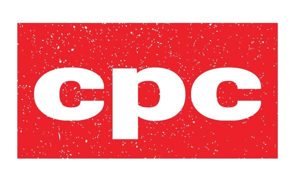 cpc text written on red stamp sign.