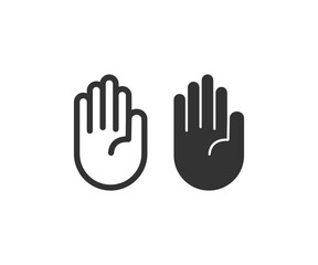 Hand icon. Human palm symbol. Sign touch vector.