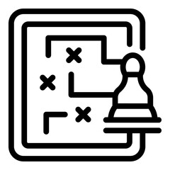 Chess direction icon outline vector. Online game. Play story