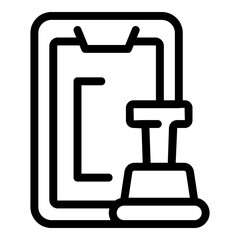 Smartphone chess icon outline vector. Computer game. Social design