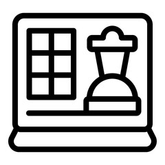 Online chess icon outline vector. Game board. Casino play