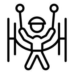 Extreme rope icon outline vector. Park adventure. Forest ladder