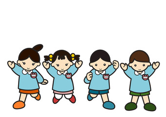 元気いっぱいの幼稚園児たち