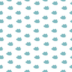 Cloud sky seamless pattern, Simple child background,  Cartoon repeat print, Blue cloud ornament, Sky backdrop, Nursery wallpaper