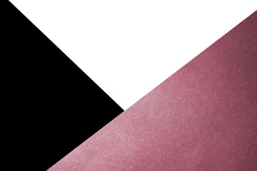 Dark and light abstract black white and dark pink triangles paper background with lines intersecting each other plain vs textured cover