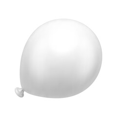 White elegant rubber balloon romantic surprise decorative aero design realistic 3d icon vector