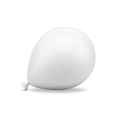White cute balloon helium aero design greeting birthday entertainment realistic 3d icon vector